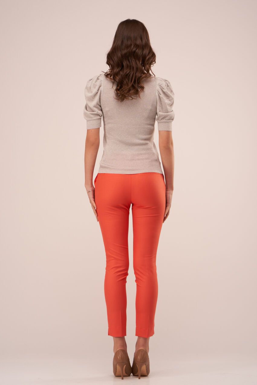pantalon orange cu talie medie v22 Delia etic 1