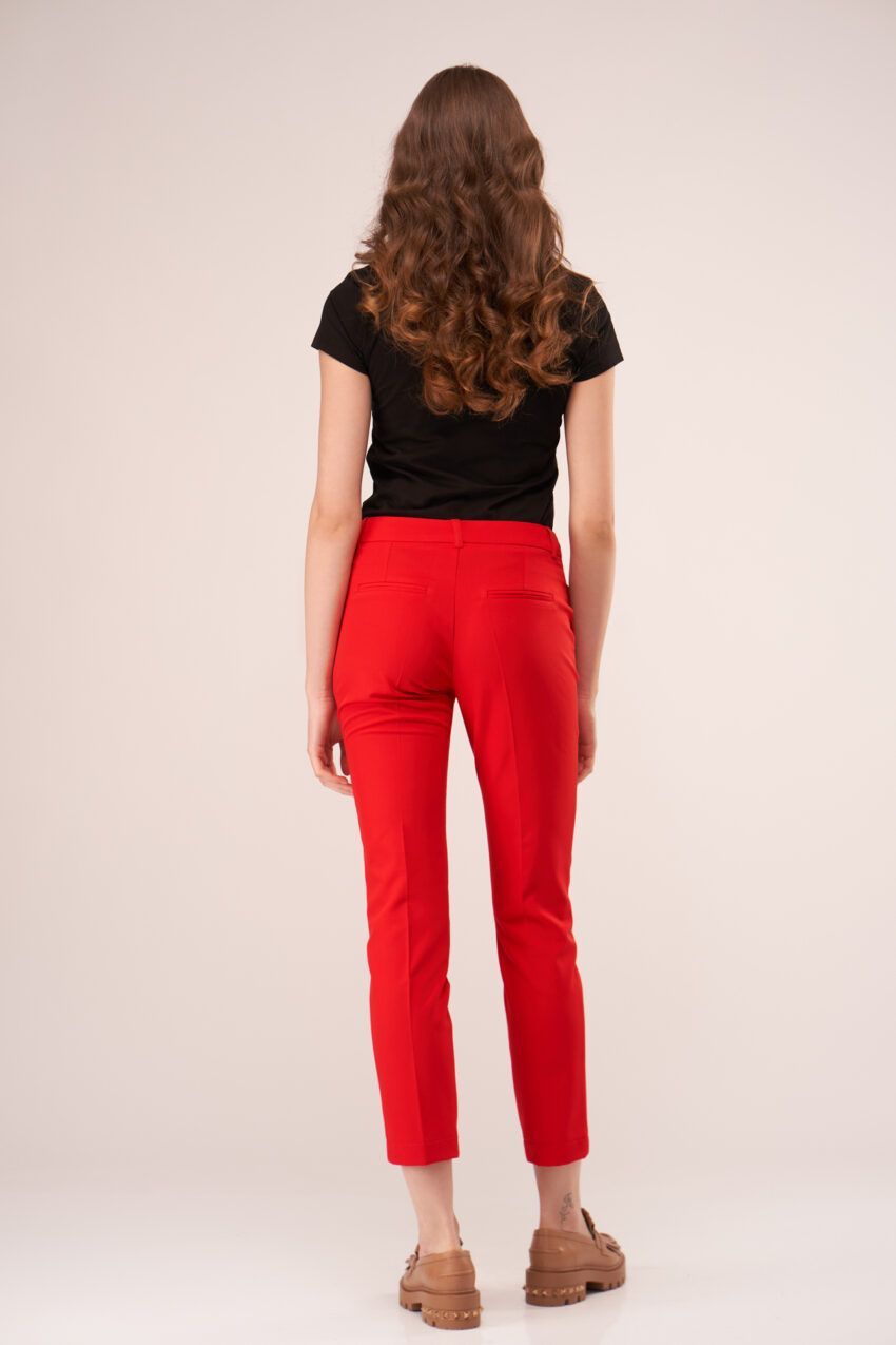 pantalon rosu cu talie medie v22 Bianca etic 1