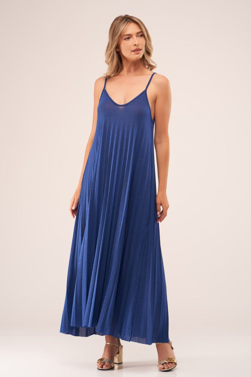 rochie albastra cu bretele v22 Venus etic