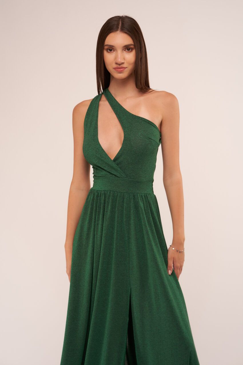rochie verde cu sidef v22 Clara etic