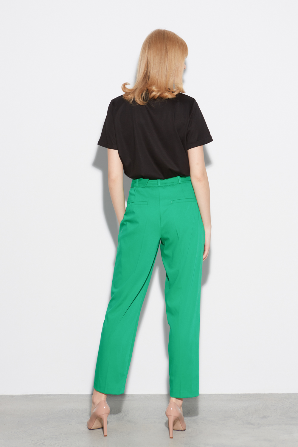 Pantalon-verde-cu-talie-inalta-Olivia-ETIC