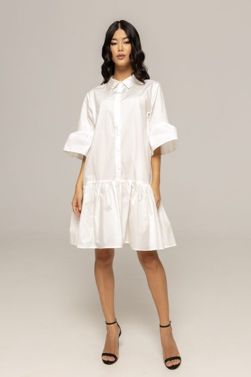 Rochie cu volane la maneca Alexandra
