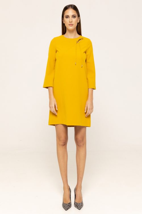Rochie midi cu siret aplicat Mella