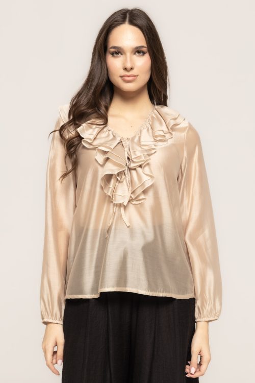 Bluza satinata cu volanase Odessa