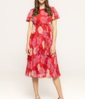 Rochie plisata cu cordon in talie Ramona