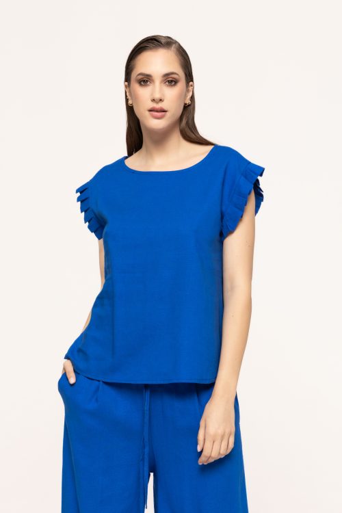 Bluza cu volanase la umeri Zina