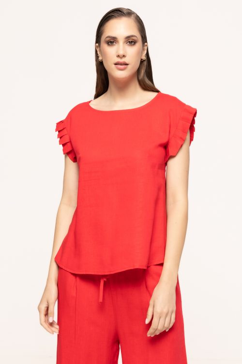 Bluza cu volanase la umeri Zina