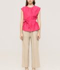 Pantaloni din in cu siret Anny
