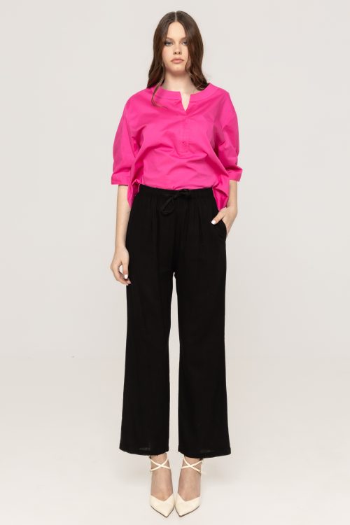 Pantaloni din in cu siret Anny