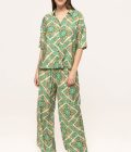 Pantaloni lejeri cu imprimeu geometric Dalia