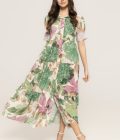 Rochie vaporoasa cu imprimeu floral Rosalia