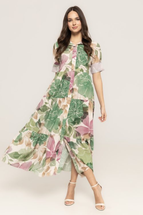 Rochie vaporoasa cu imprimeu floral Rosalia