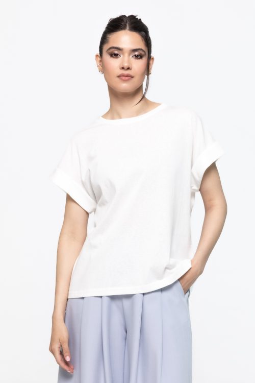 Tricou lejer cu mâneci întoarse Jessie