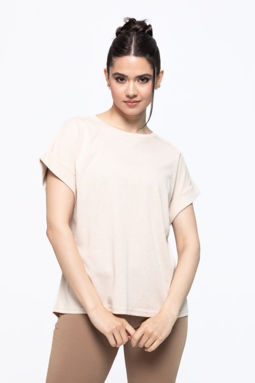 Tricou lejer cu mâneci întoarse Jessie