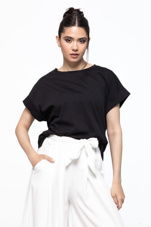 Tricou lejer cu mâneci întoarse Jessie