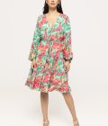 Rochie scurtă vaporoasă cu imprimeu floral