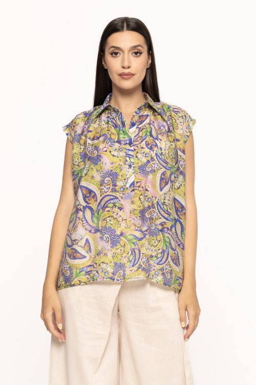Top vaporos cu imprimeu floral Iulia