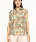 Top vaporos cu imprimeu floral Iulia