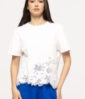 Tricou lejer cu broderie florală Kim