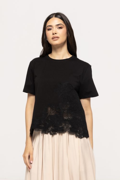 Tricou lejer cu broderie florală Kim