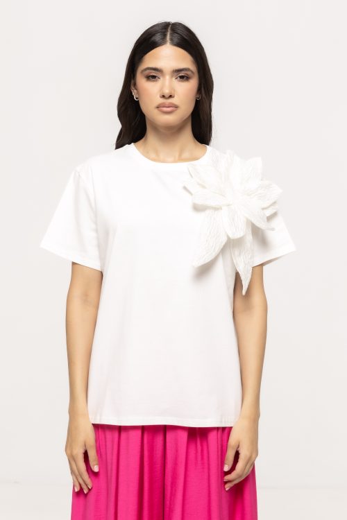 Tricou lejer cu floare supradimensionată Luiz