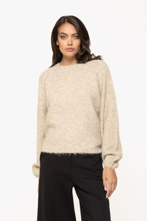 Pulover din tricot cu aplicații Kate