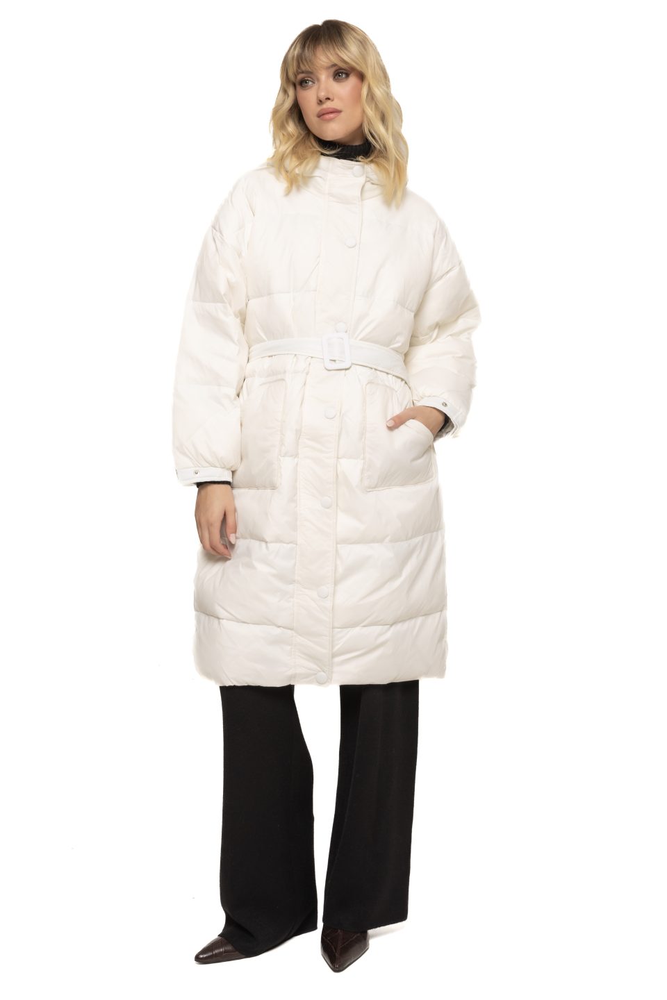 Geaca lunga cu cordon in talie Ambra