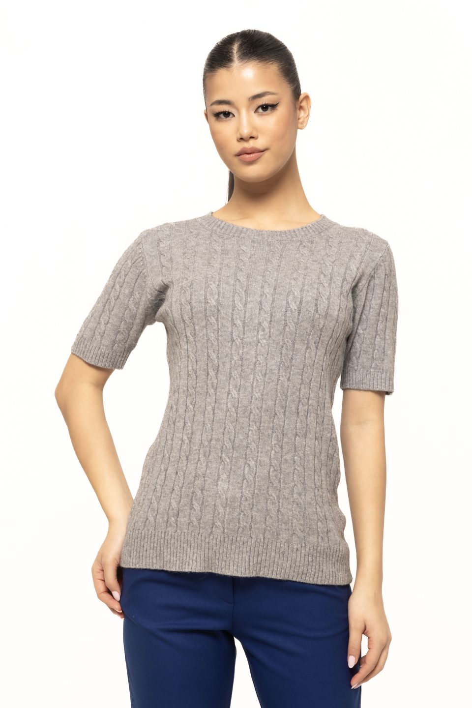 Bluza din tricot cu mânecă scurtă Tess