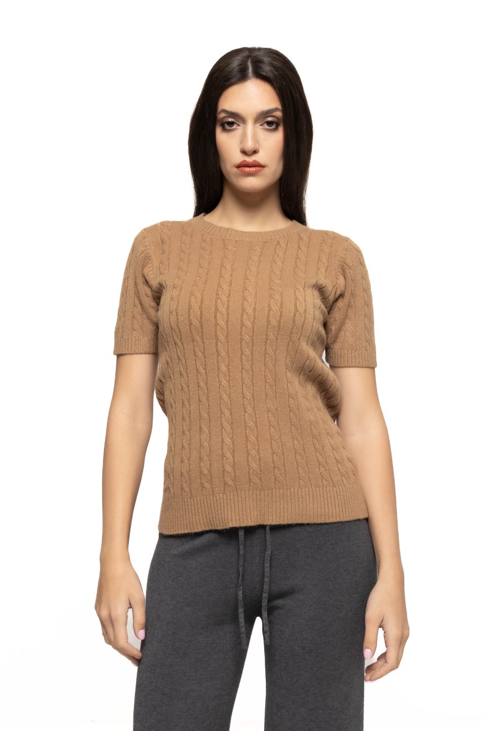 Bluza din tricot cu mânecă scurtă Tess