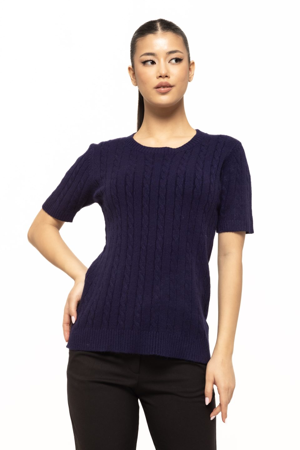 Bluza din tricot cu mânecă scurtă Tess