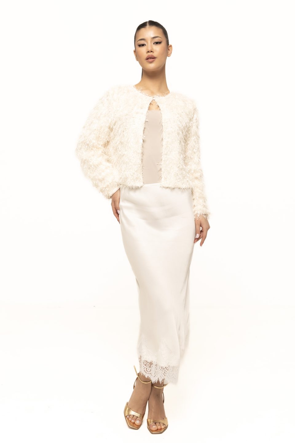 Fusta eleganta din satin Agatha