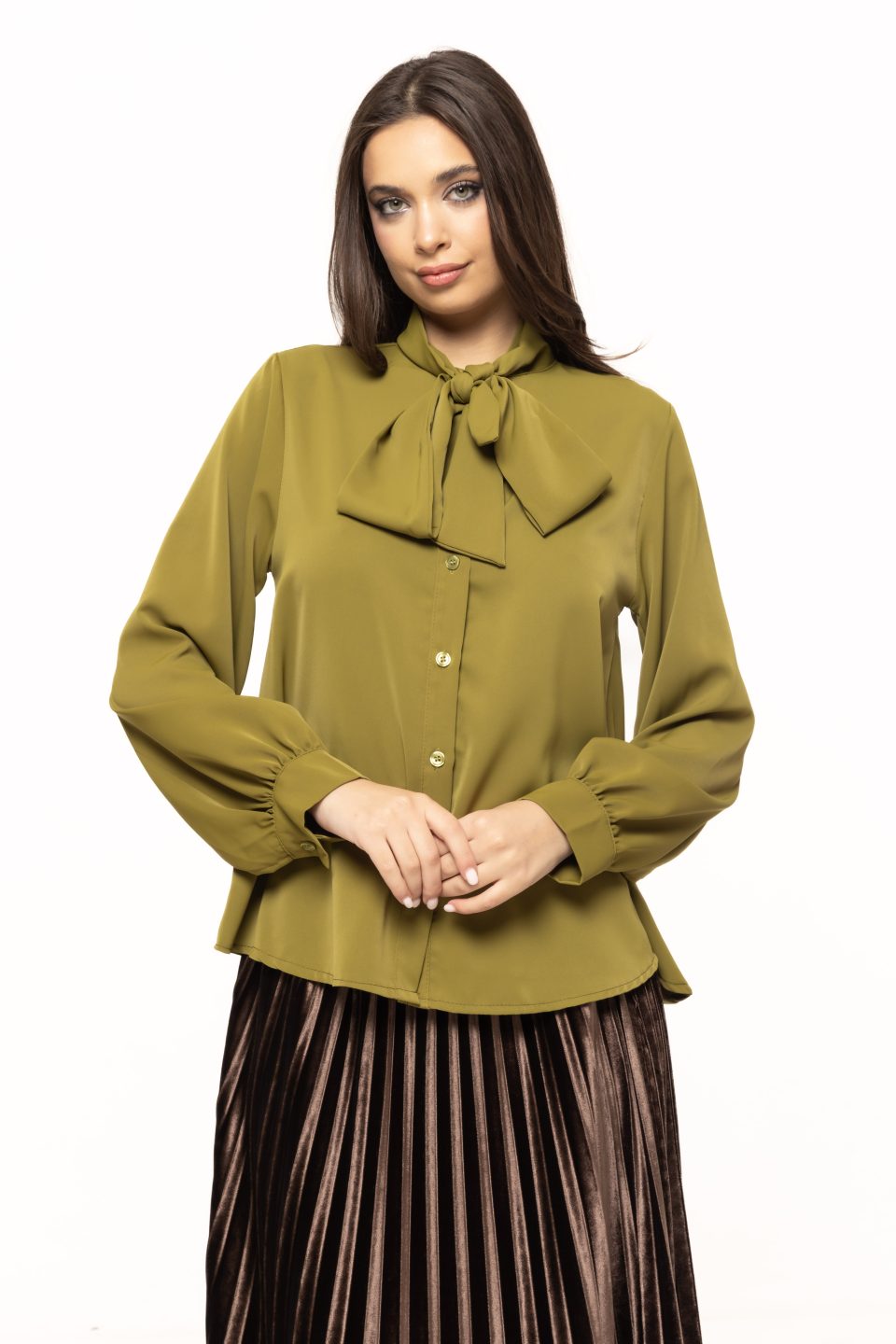 Fusta plisata din catifea Criss