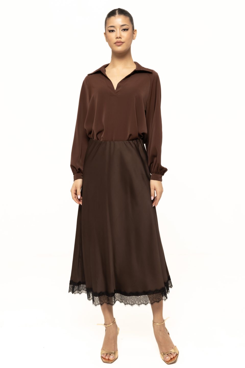 Fusta eleganta cu dantela Luisa