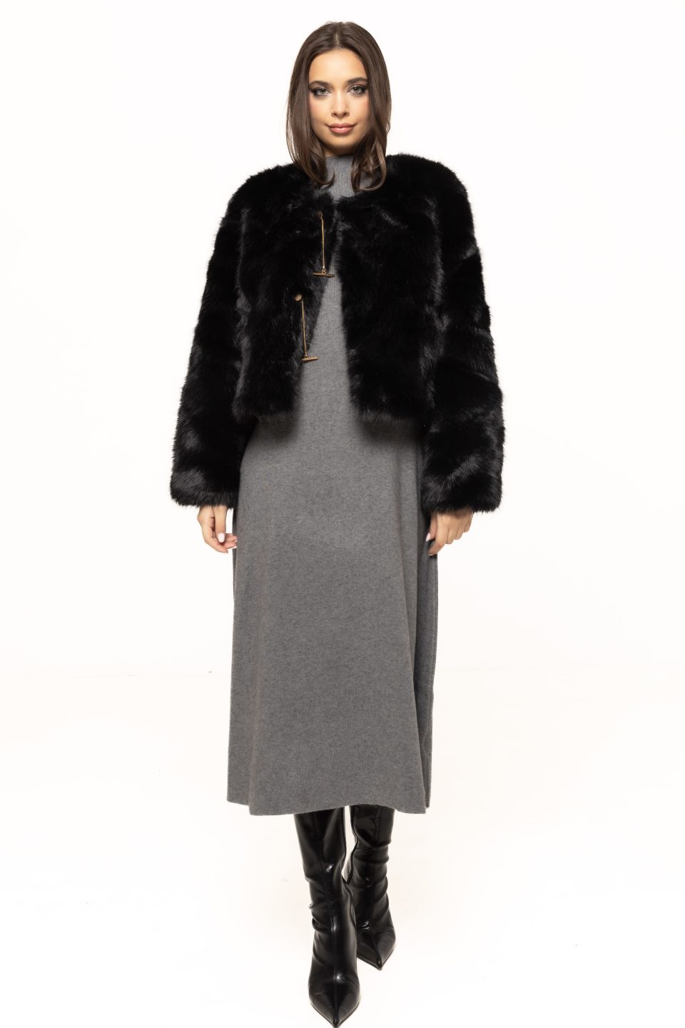 Jacheta scurta din blana artificiala Bianca