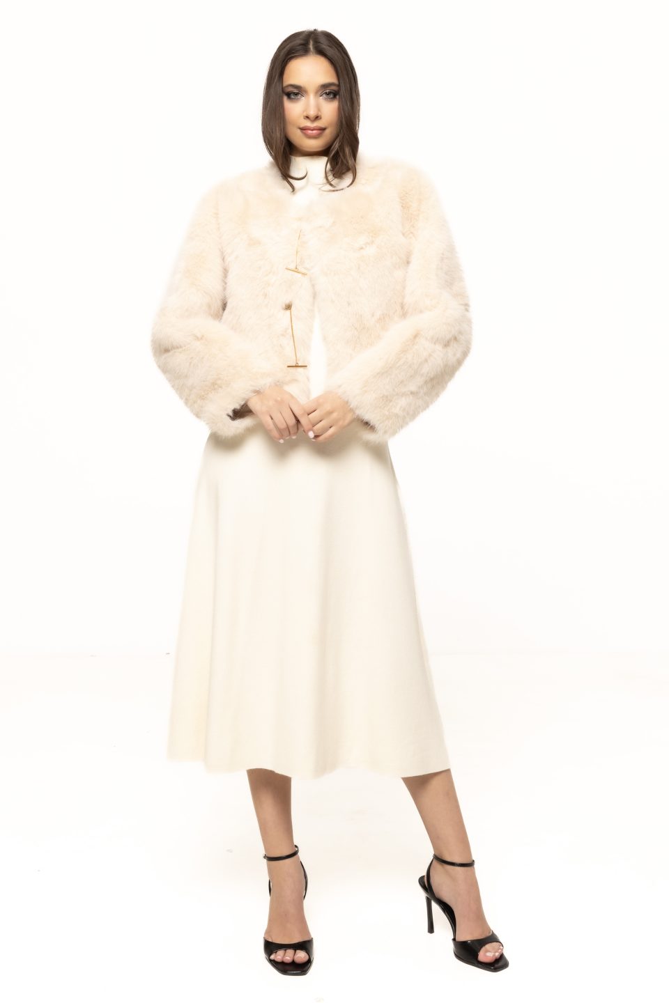 Jacheta scurta din blana artificiala Bianca