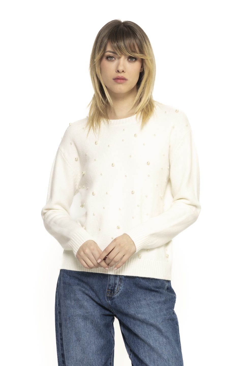 Pulover cu mărgele decorative Jasmine