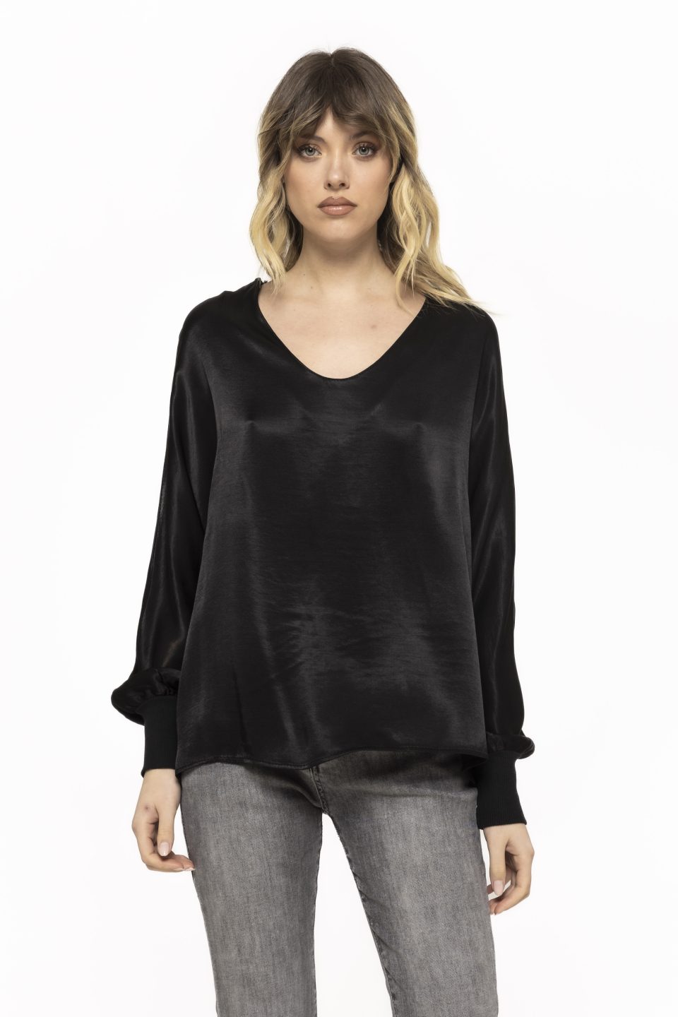 Bluza satinata cu maneca lunga Alice