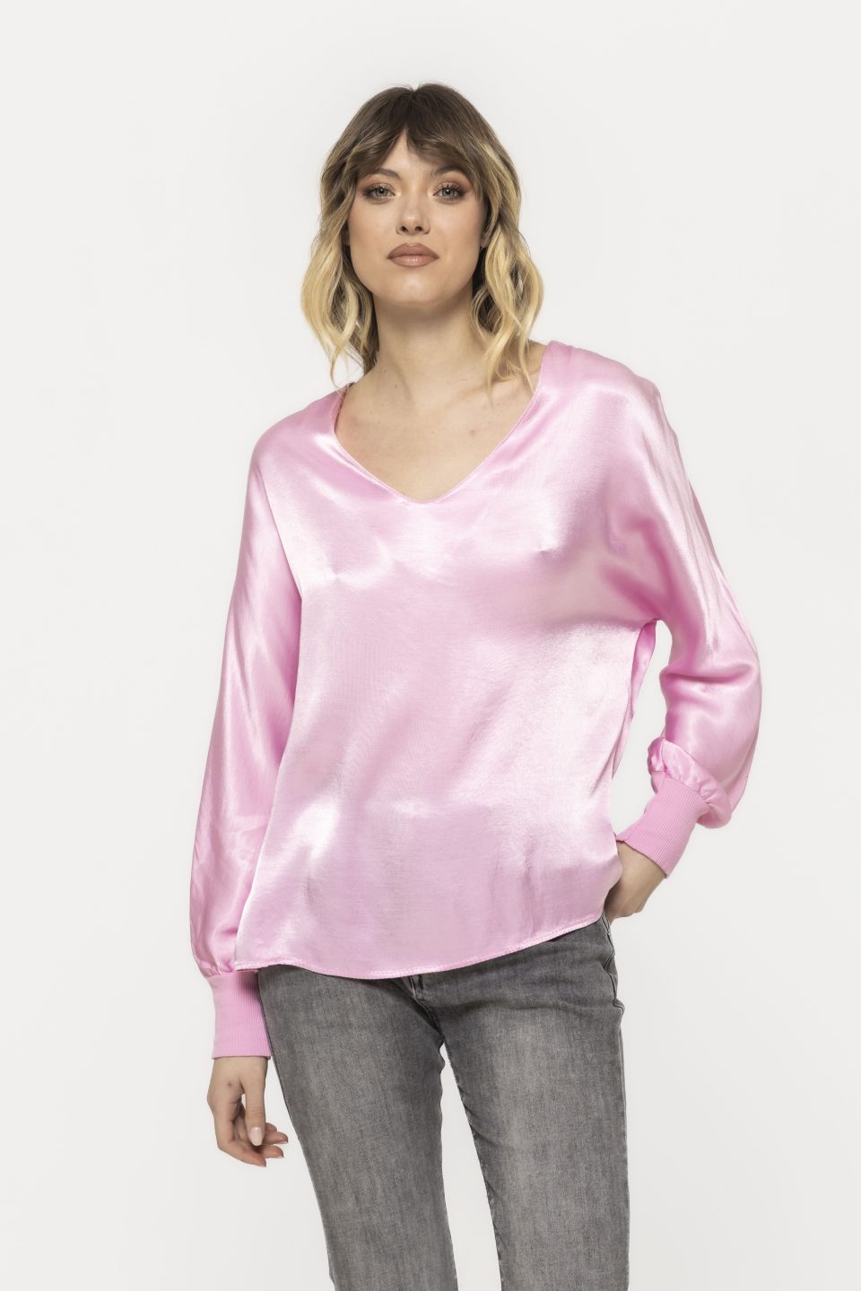 Bluza satinata cu maneca lunga Alice