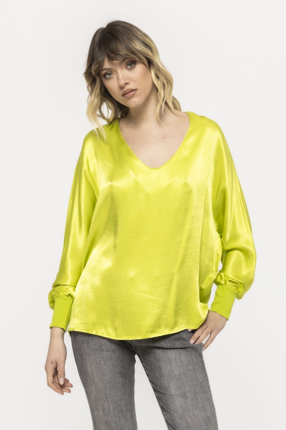 Bluza satinata cu maneca lunga Alice