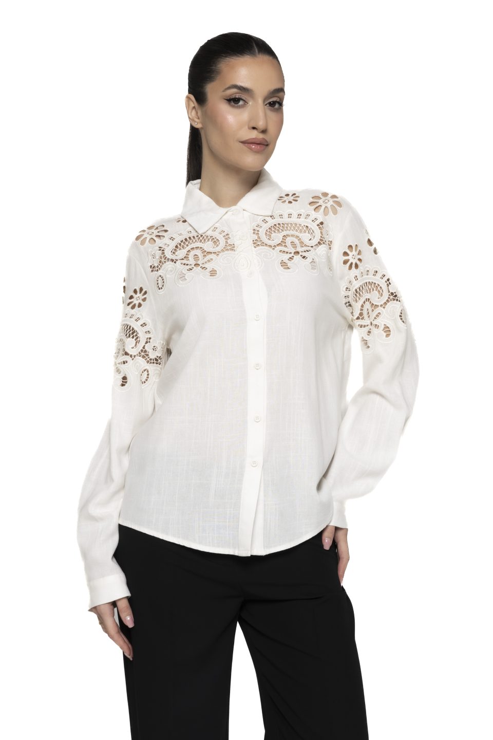 Camasa cu model broderie Talida