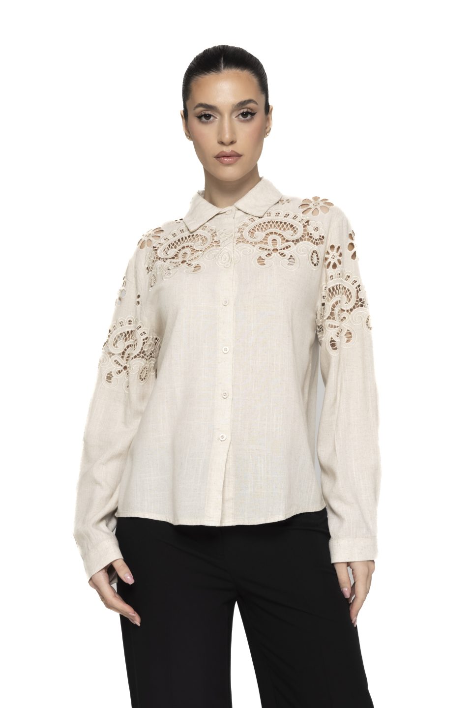 Camasa cu model broderie Talida