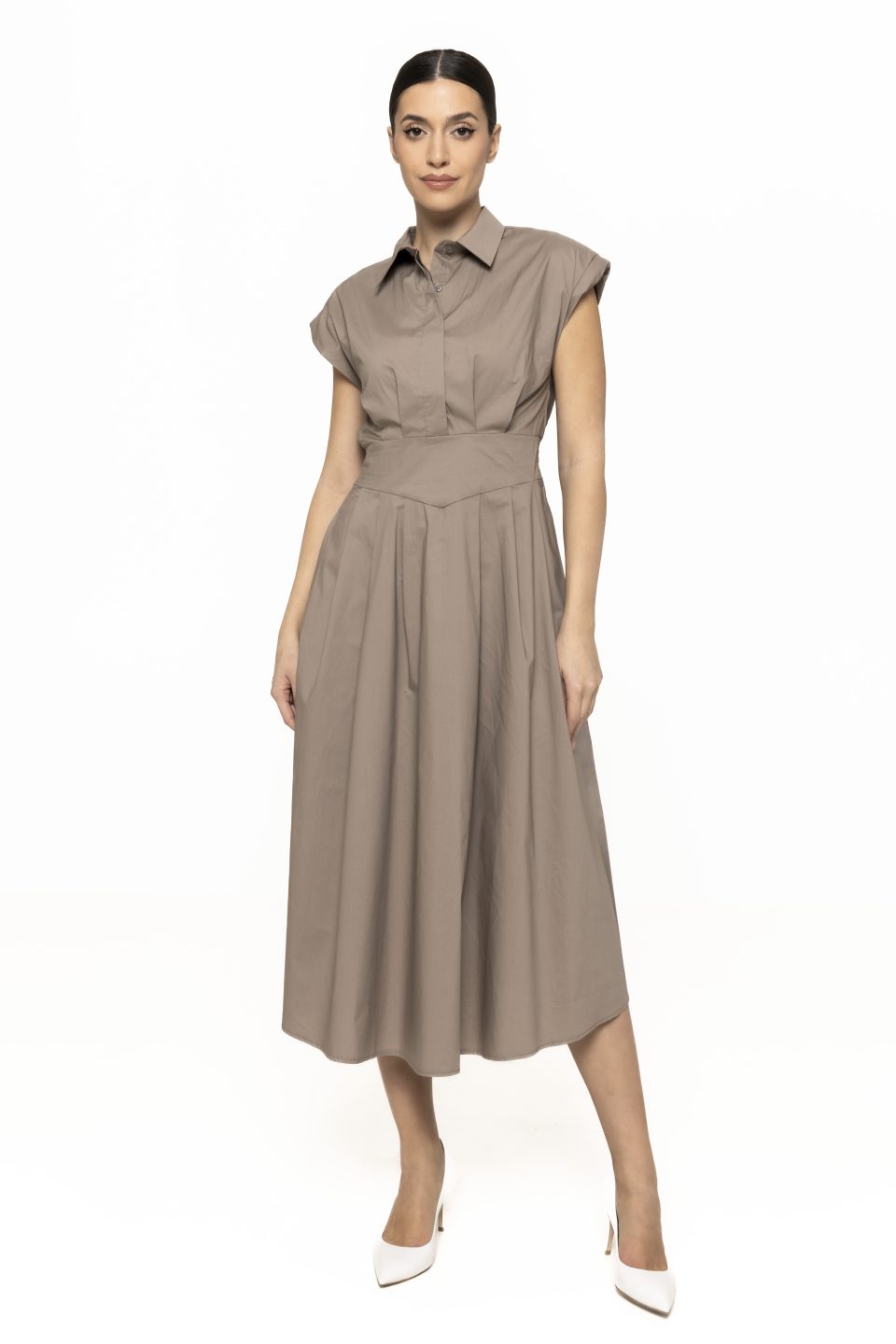 Rochie midi cu guler Narcisa