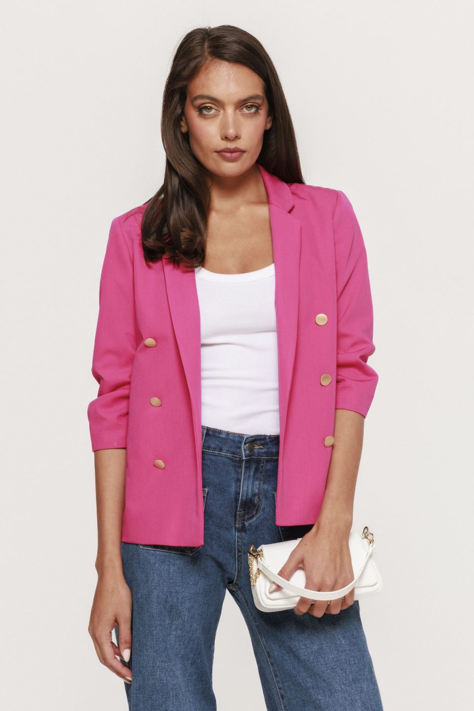 Sacou cu maneca trei sferturi si nasturi aurii Estera