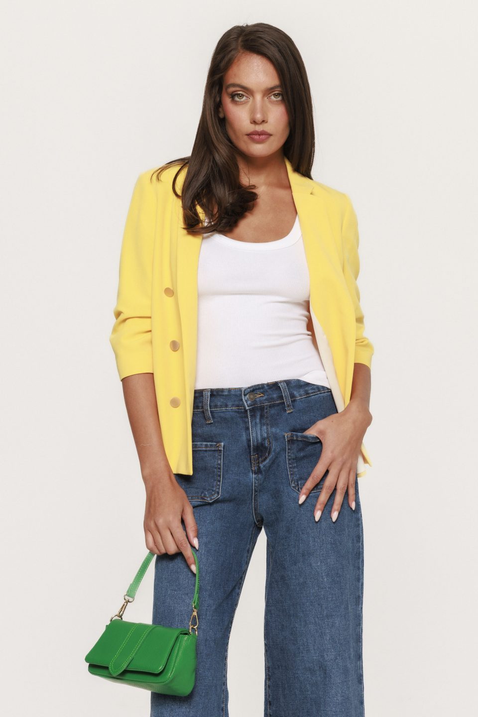 Sacou cu maneca trei sferturi si nasturi aurii Estera