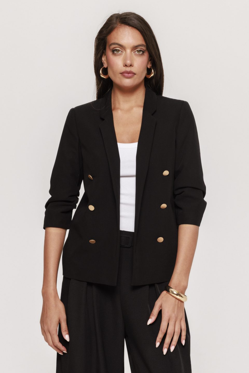 Sacou cu maneca trei sferturi si nasturi aurii Estera