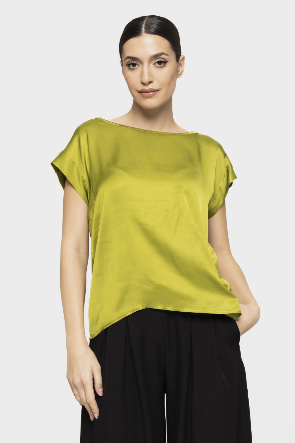 Bluza satinata cu maneca scurta Cleo