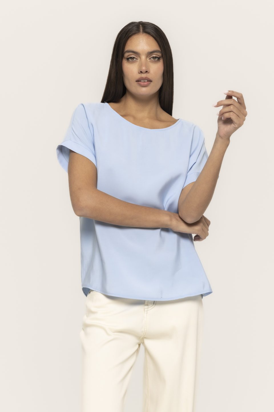 Bluza casual cu nasture la spate Jane