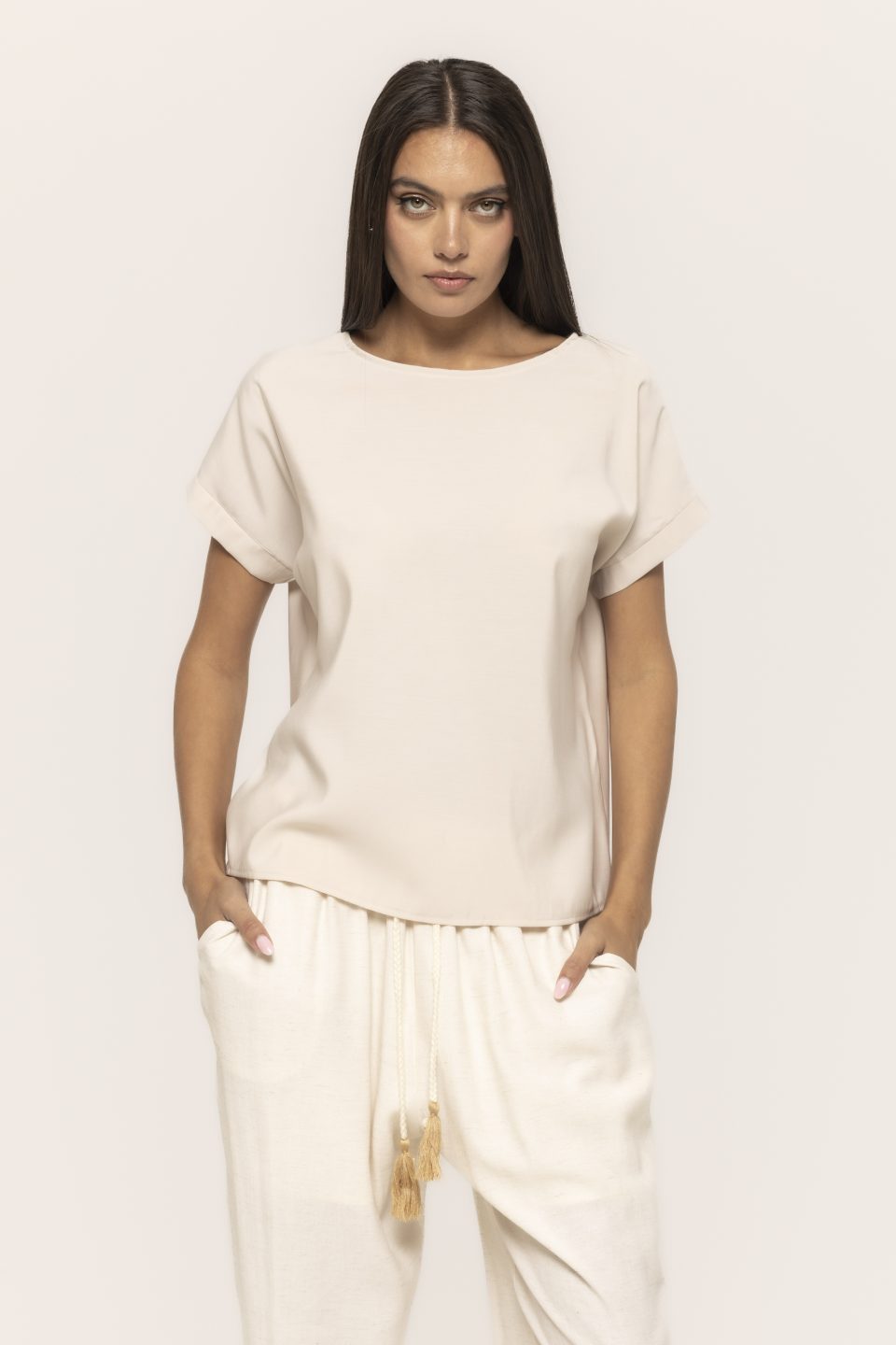 Bluza casual cu nasture la spate Jane