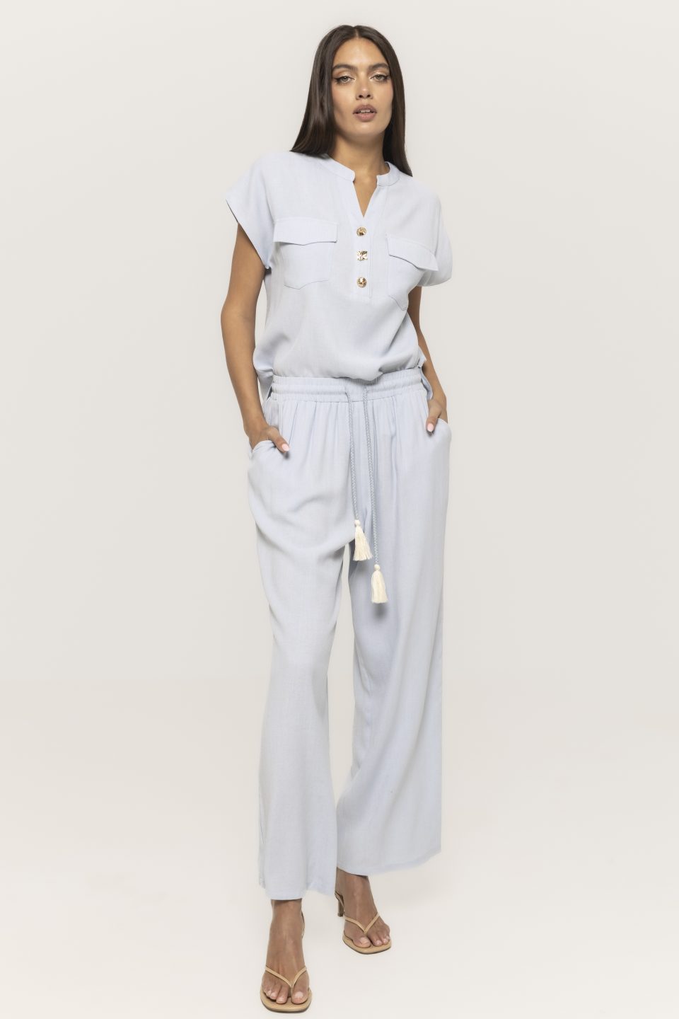 Pantalon casual cu siret Vica