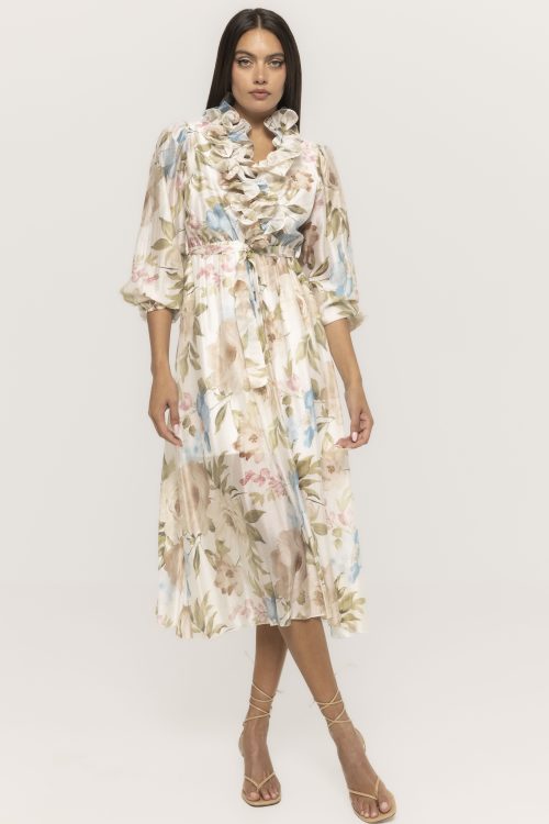 Rochie lunga cu imprimeu floral Amy